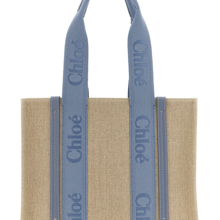 Chloé Blue Linen Tote Bag
