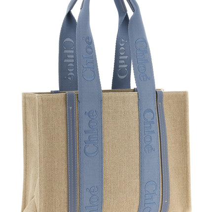 Chloé Blue Linen Tote Bag