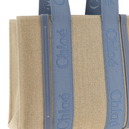 Chloé Blue Linen Tote Bag