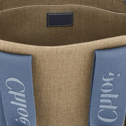 Chloé Blue Linen Tote Bag