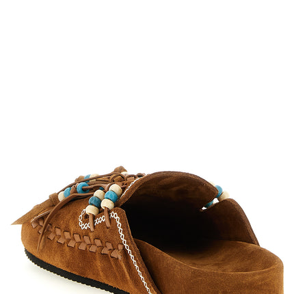 Alanui Brown Calfskin Mules
