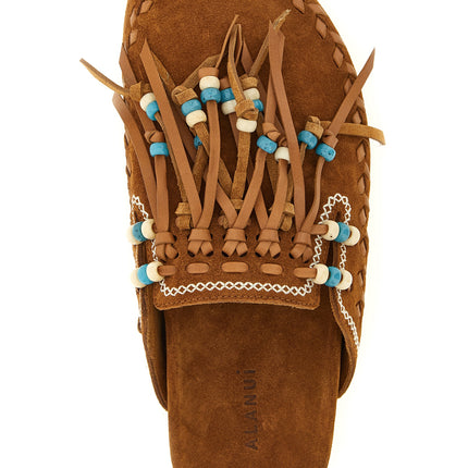 Alanui Brown Calfskin Mules