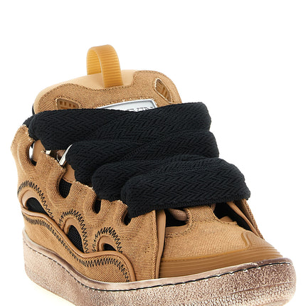 Lanvin Brown Cotton Chunky Sneakers
