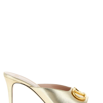 Valentino Garavani Gold Goatskin Stiletto Heel Sandals