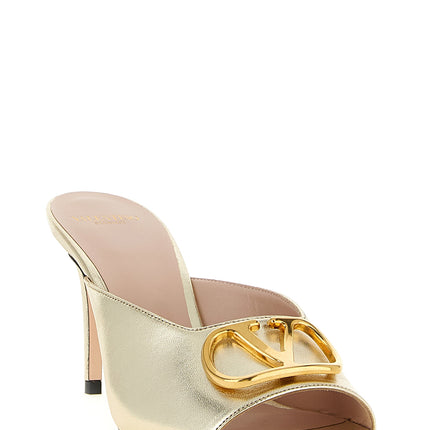 Valentino Garavani Gold Goatskin Stiletto Heel Sandals