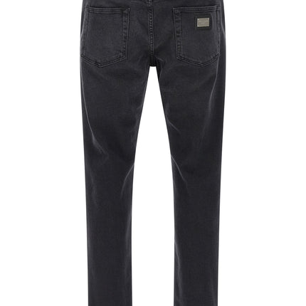 Dolce & Gabbana Black Cotton Straight-Leg Jeans