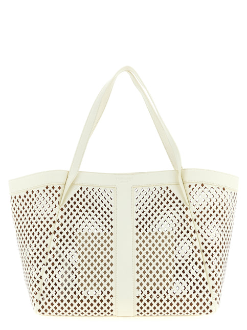 Twinset White Leather Tote Bag