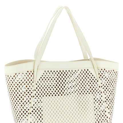 Twinset White Leather Tote Bag