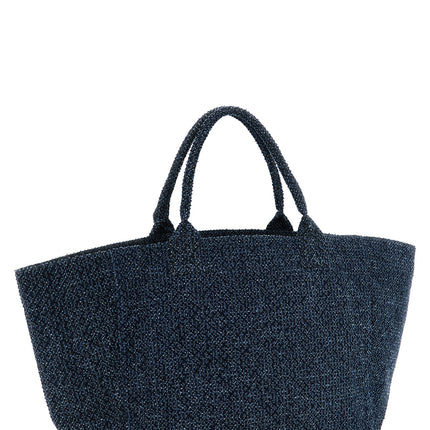 Ganni Blue Organic Cotton Tote Bag