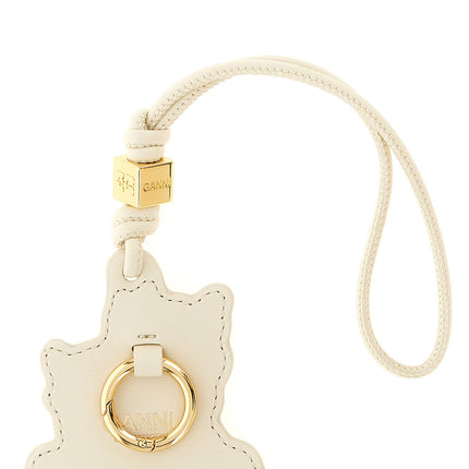Ganni Beige Leather Keychain