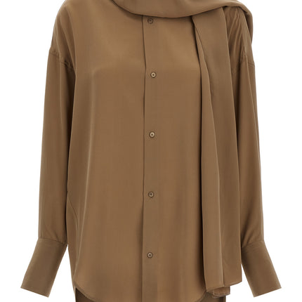 Darkpark Brown Silk Blouse