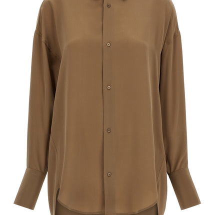Darkpark Brown Silk Blouse