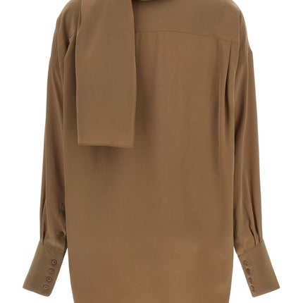 Darkpark Brown Silk Blouse