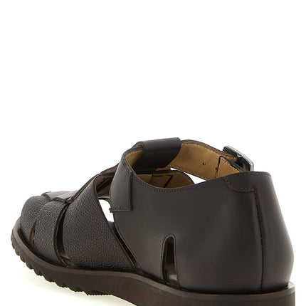 PARABOOT Brown Calfskin Flat Sandals