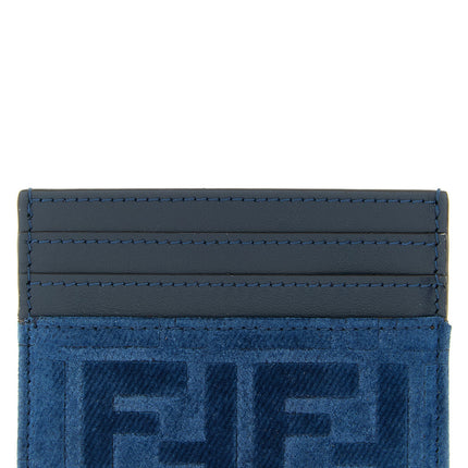 Fendi Blue Cotton Cardholder