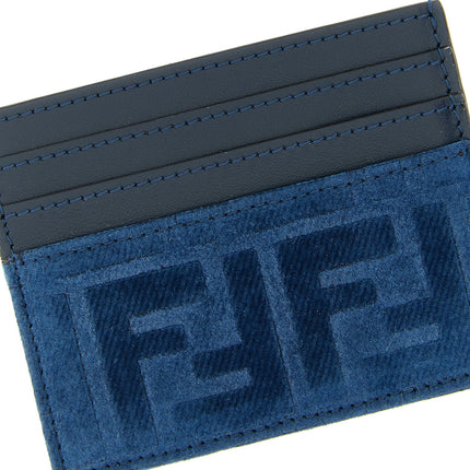 Fendi Blue Cotton Cardholder