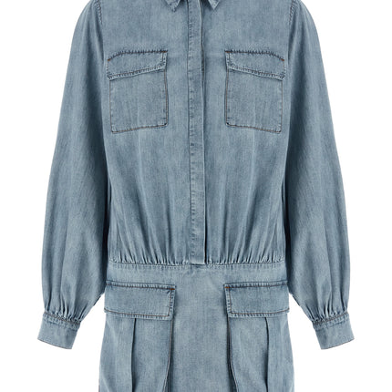 7 For All Mankind Blue Cotton Short Dress
