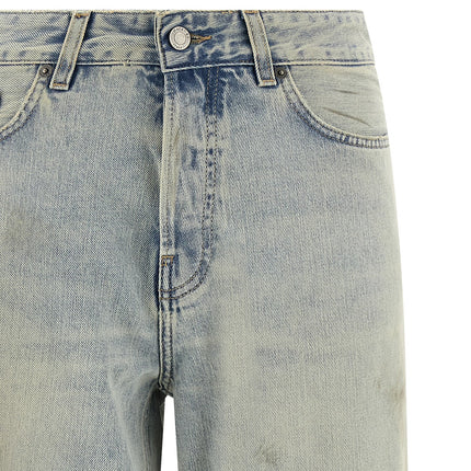 Haikure Blue Cotton Cropped Jeans