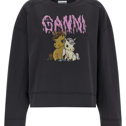 Ganni Black Organic Cotton Sweatshirt