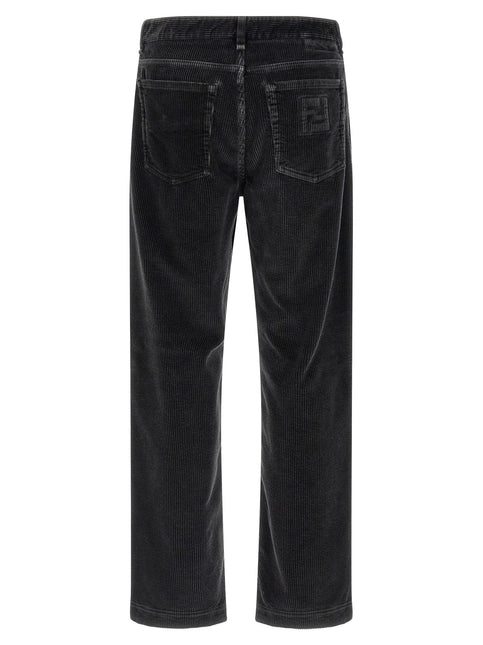 Fendi Gray Cotton Casual Pants