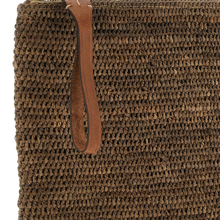 Ibeliv Brown Raffia Clutch Bag
