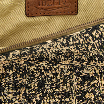 Ibeliv Bicolor Raffia Clutch Bag