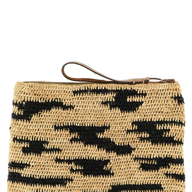 Ibeliv Multicolor Raffia Clutch Bag