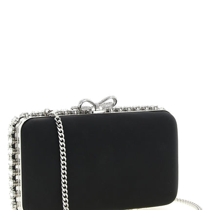Self-Portrait Black Polyester Clutch Bag
