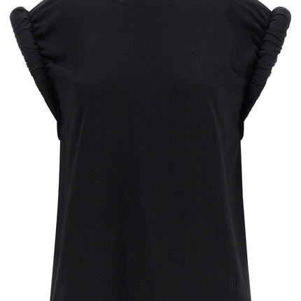 NUDE Black Cotton Sleeveles T-Shirt