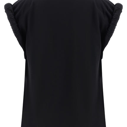 NUDE Black Cotton Sleeveles T-Shirt