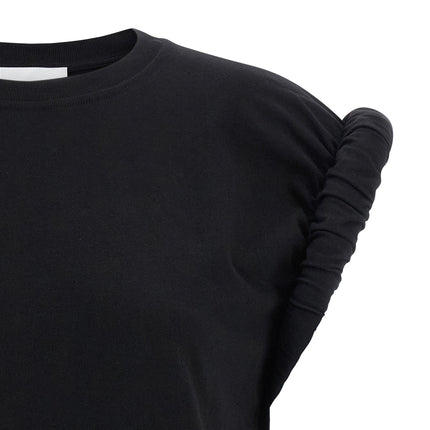 NUDE Black Cotton Sleeveles T-Shirt