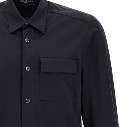 Kiton Blue Cotton Blouse