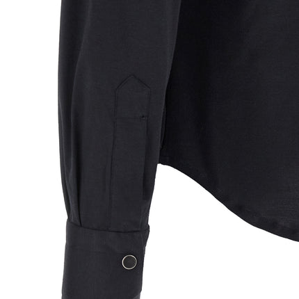 Kiton Blue Cotton Blouse