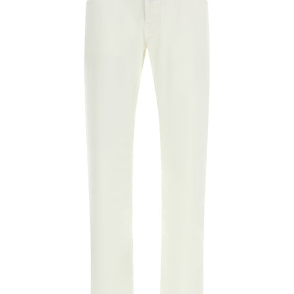 Jacob Cohen White Cotton Straight-Leg Jeans