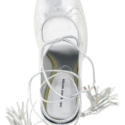 Dries Van Noten Silver Lamb Leather High Heel Pumps