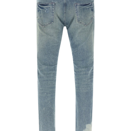 PURPLE Blue Cotton Skinny Jeans