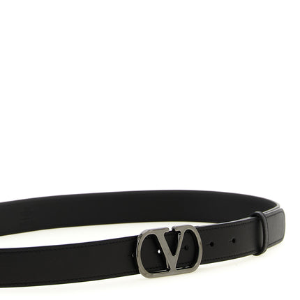 Valentino Garavani Black Calfskin Regular Belt