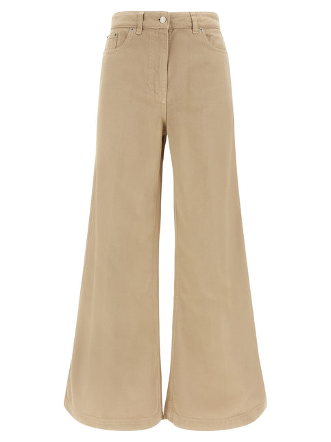 NUDE Beige Cotton Flared Pants