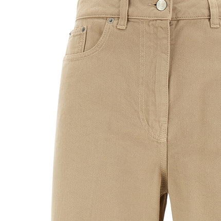 NUDE Beige Cotton Flared Pants