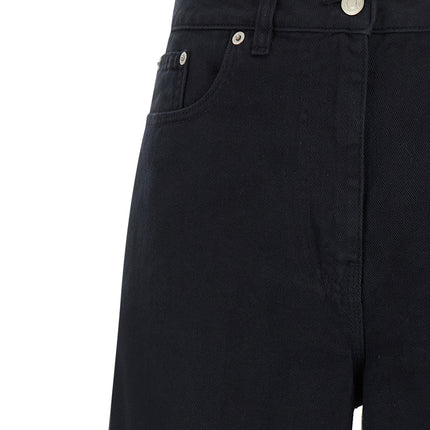 NUDE Blue Cotton Flared Pants