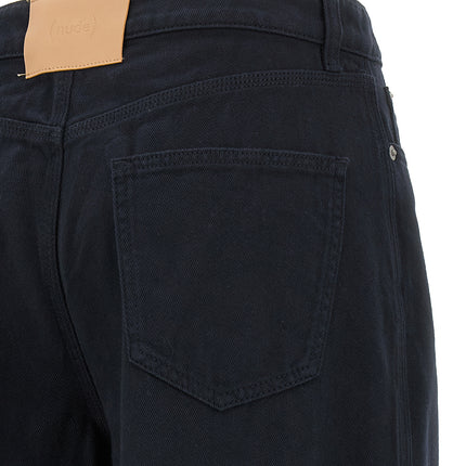 NUDE Blue Cotton Flared Pants