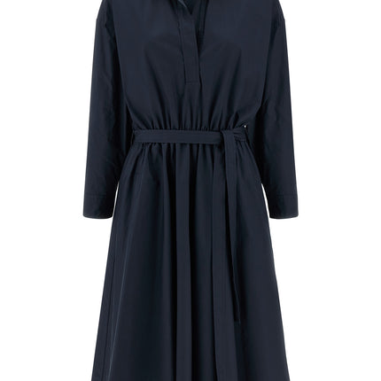 NUDE Blue Cotton Midi Dress