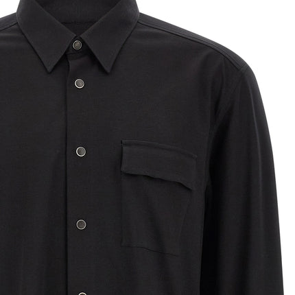 Kiton Black Cotton Blouse