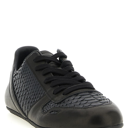Rick Owens Black Lamb Leather Low Top Sneakers