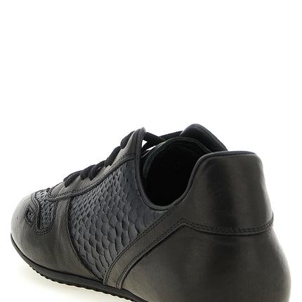 Rick Owens Black Lamb Leather Low Top Sneakers