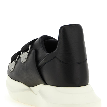 Rick Owens Black Calfskin Athletic Sneakers