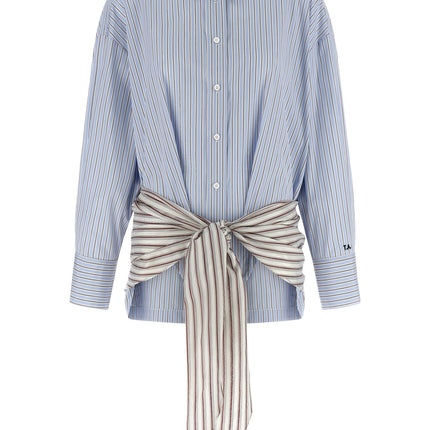 The Attico Blue Cotton Short Dress