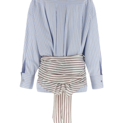 The Attico Blue Cotton Short Dress