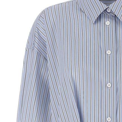 The Attico Blue Cotton Short Dress