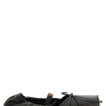 MM6 Maison Margiela Black Cowhide Ballet Flats